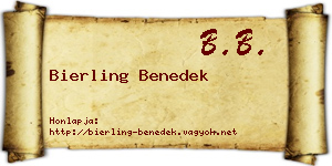Bierling Benedek névjegykártya