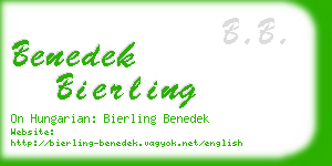 benedek bierling business card